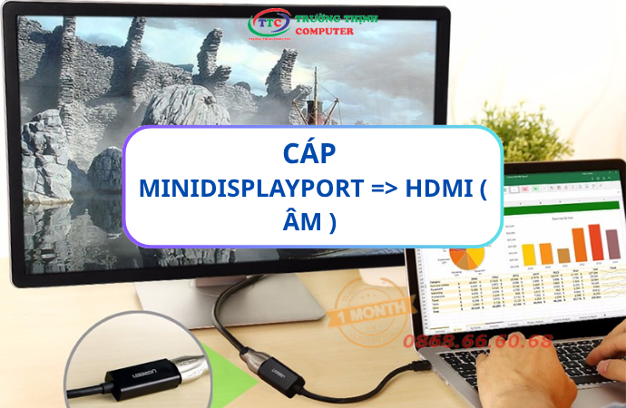 Mẫu 10 cáp displayport sang HDMI ( đầu âm )  chính hãng , giá tốt 2025
