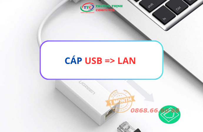 Mẫu cáp chuyển đổi từ USB sang LAN kết nối Internet qua dây mạng