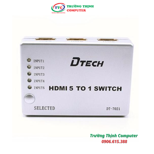 Bộ gộp HDMI 5 vào 1 ra Dtech DT-7021
