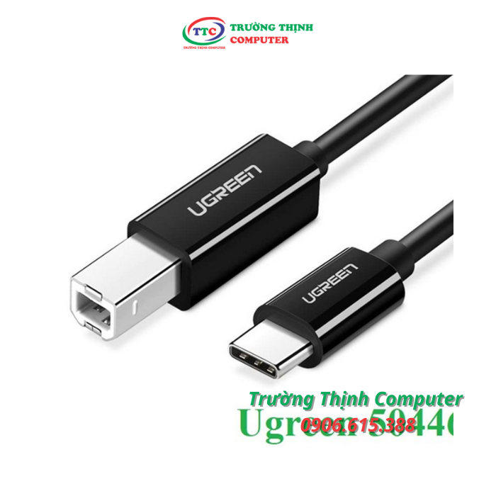 Cáp máy in USB 2.0 Type-C to USB Type-B dài 2M Ugreen 50446 (Màu đen)