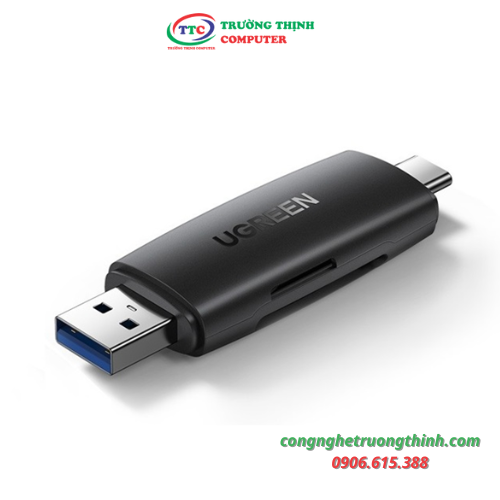 Đầu đọc thẻ nhớ SD/TF 2 trong 1 USB-A & USB-C Ugreen 80191