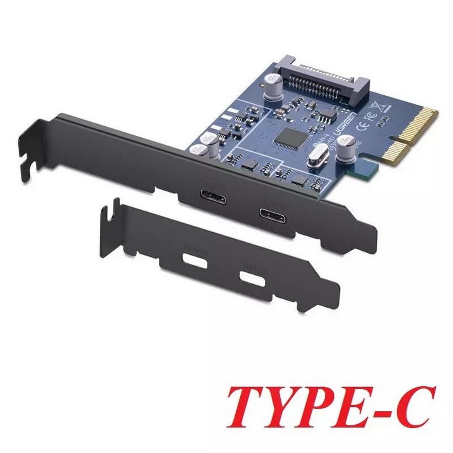 CARD PCI-E 4X MỞ RỘNG 2 CỔNG USB 3.1 TYPE C GEN2 10GBPS UGREEN 30773