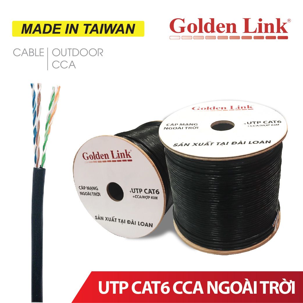 CÁP MẠNG GOLDEN LINK - 305m UTP CAT6 Platinum ngoài trời TAIWAN - TW1105-PE