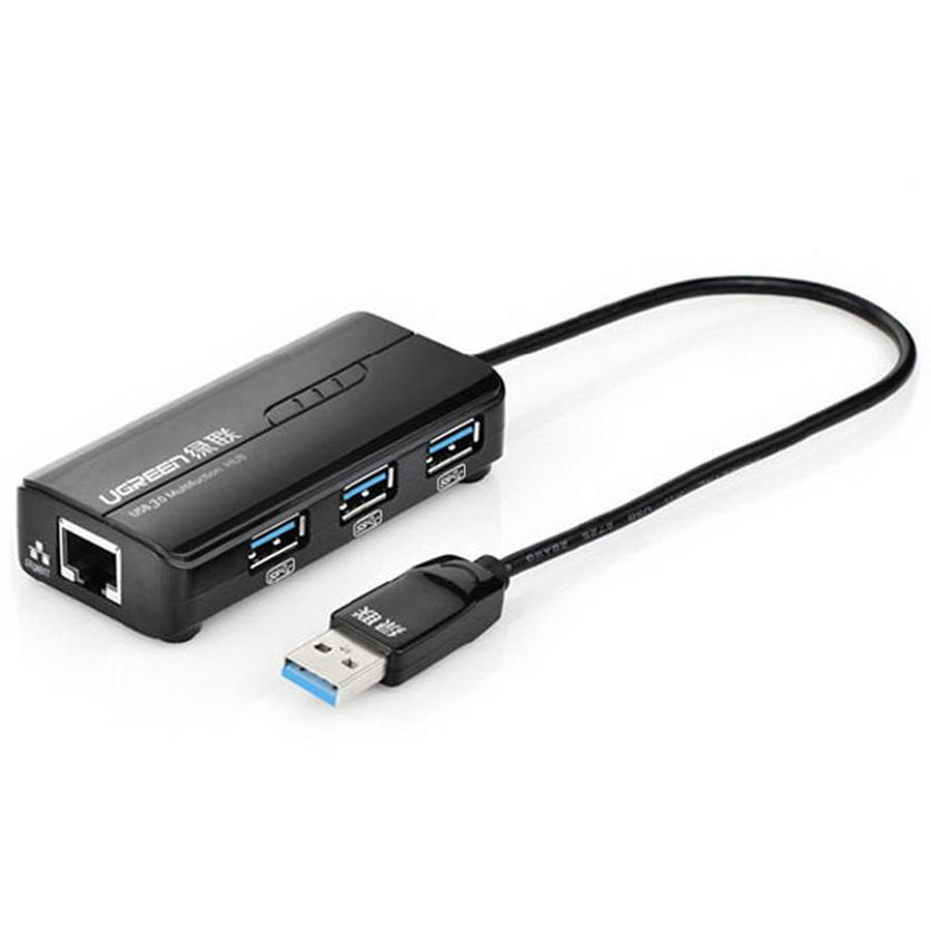 Bộ chuyển USB 3.0 to LAN 1Gbps + Hub USB 3.0 3 Cổng Ugreen 20265