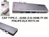 Bộ chuyển 2 Type-C to 2 USB 3.0+SD+TF+Type-C +Type-C PD 3.0 Philips DLK5517C/94