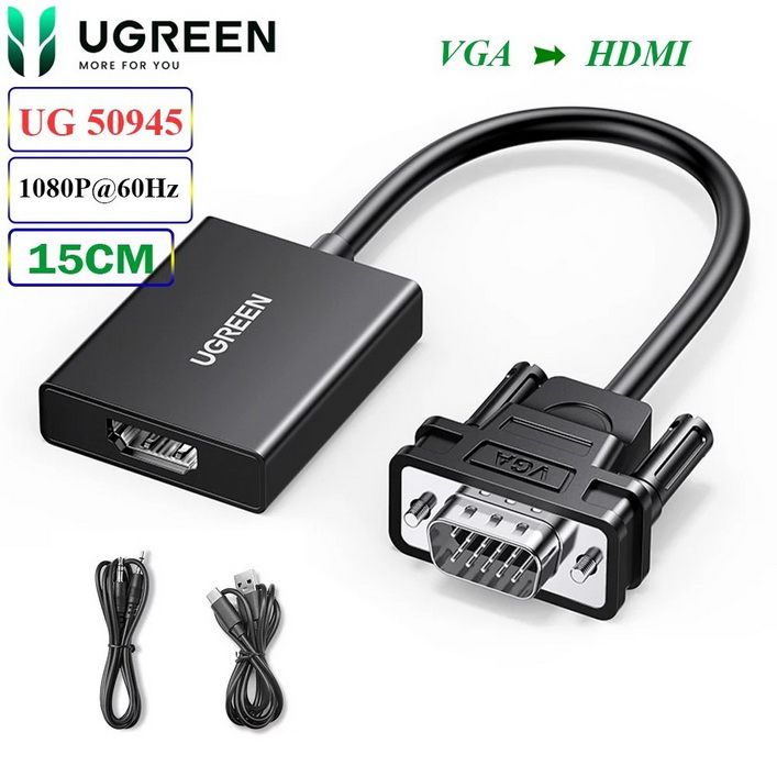 Bộ chuyển đổi VGA Audio sang HDMI 1080P Ugreen 50945 CM513