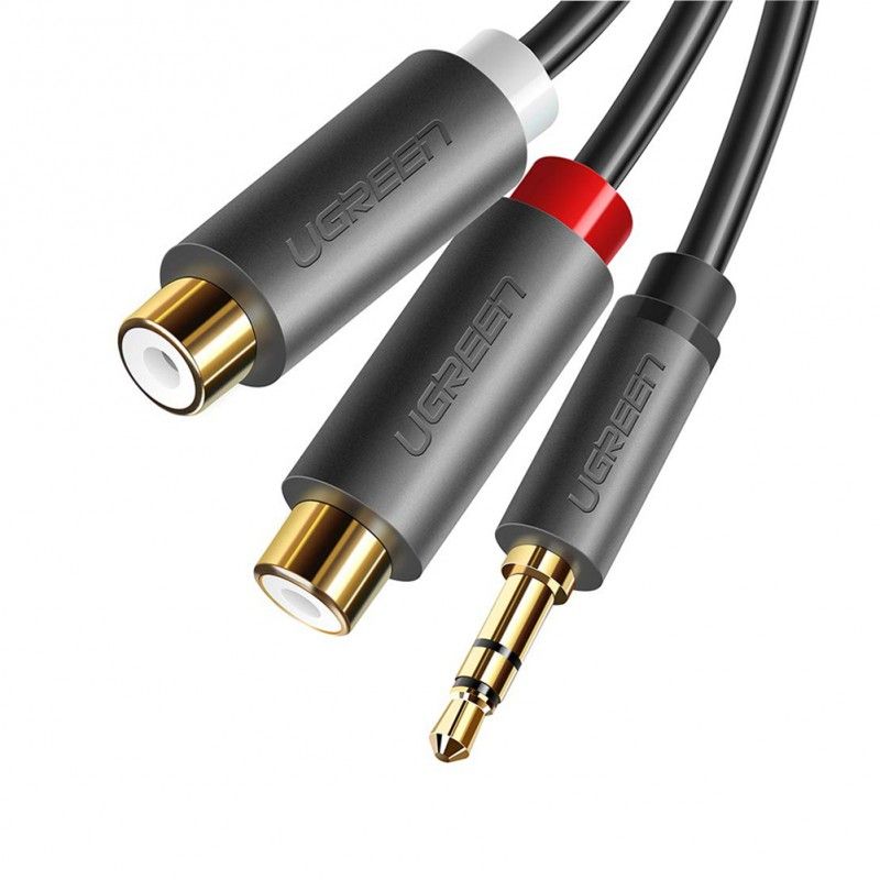 Cáp Audio 3.5mm to 2RCA Âm Cao Cấp Ugreen 10547 20cm
