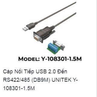 Cáp Nối Tiếp USB 2,0 Đến RS422/485 (DBGM) UNITEK Y-108301-1.5M
