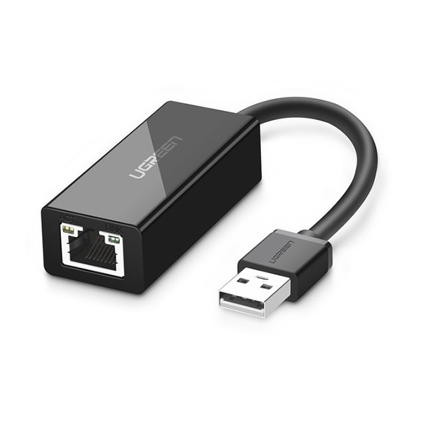 Bộ chuyển đổi USB 2.0 sang cổng mạng 10/100 Mbps, vỏ ABS đen Ugreen (15632)