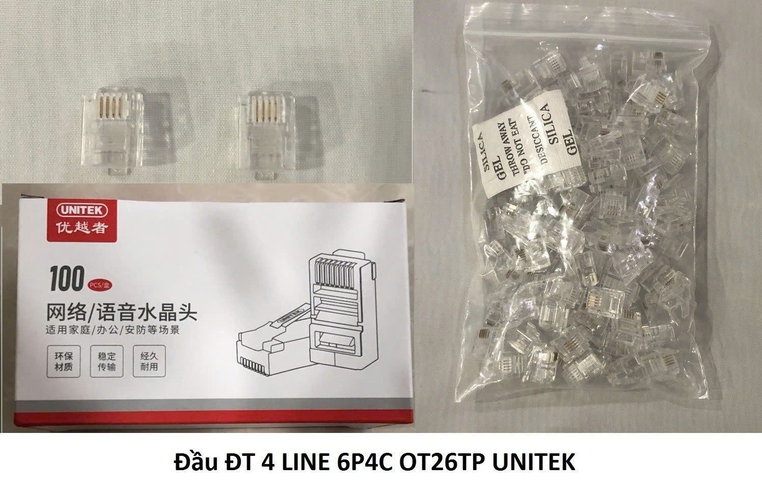 Đầu DT 4 LiNE 6P4C OT26TP UNITEK