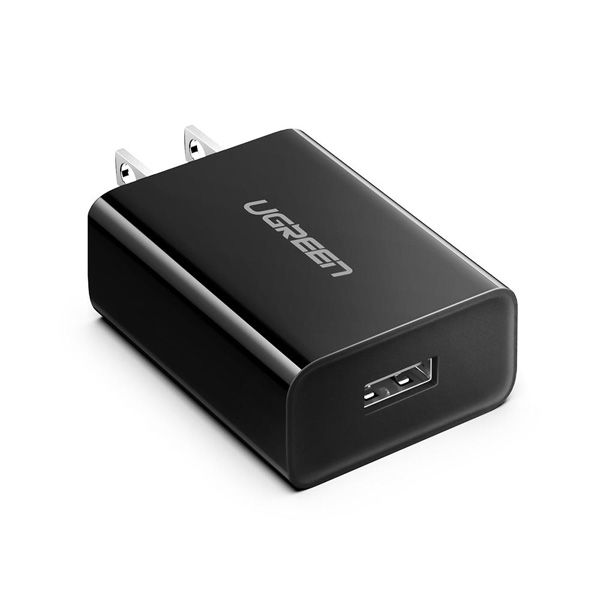 Sạc USB 1 cổng QC 3.0 18W màu đen chuẩn cắm US Ugreen 60495