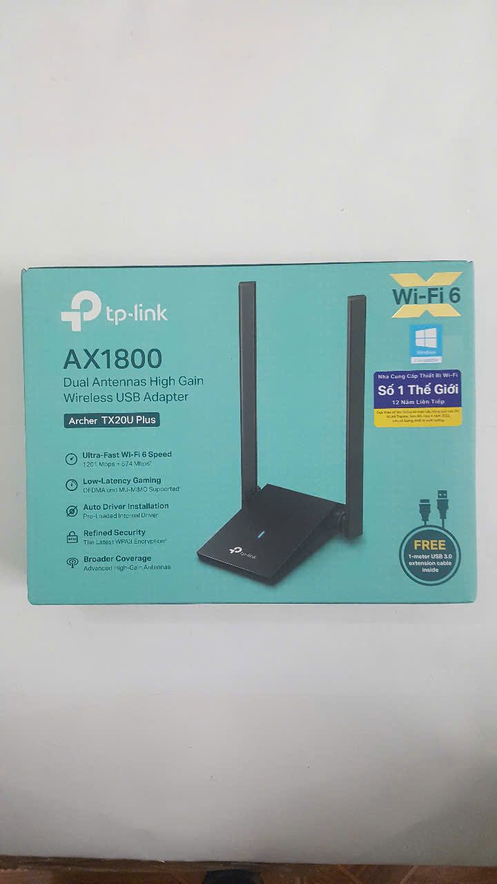 Thiết bị thu phát vô tuyến, TP-Link, 2.4GHz/5GHz, Archer TX20U Plus