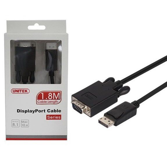 Cáp Chuyển Đổi Displayport Sang VGA 1.8m Unitek (Y 5118F)