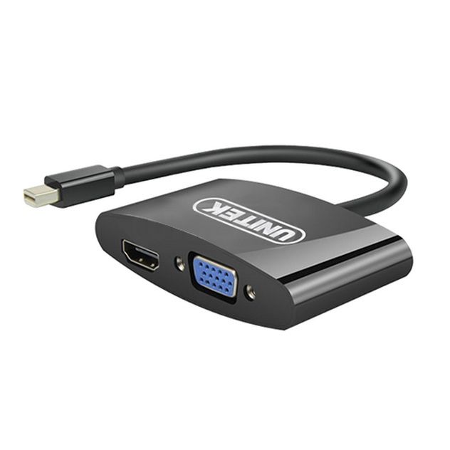 Cáp Chuyển Mini Displayport Sang VGA + HDMI Unitek (Y - 6328BK)