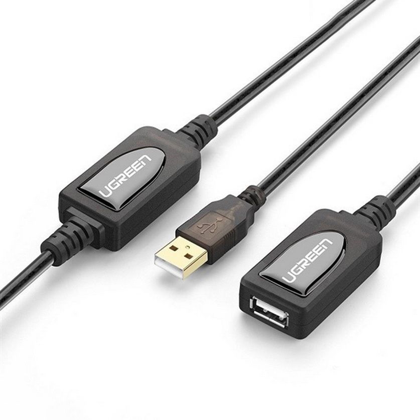 Cáp USB nối dài 20m có chíp khuếch đại chính hãng Ugreen 10324 Cao cấp