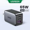 Củ sạc nhanh 65W GaN 3 cổng USB Type-C x2 USB Type-A x1 Hỗ trợ QC4+, PD3.0.. Ugreen 10334 cao cấp