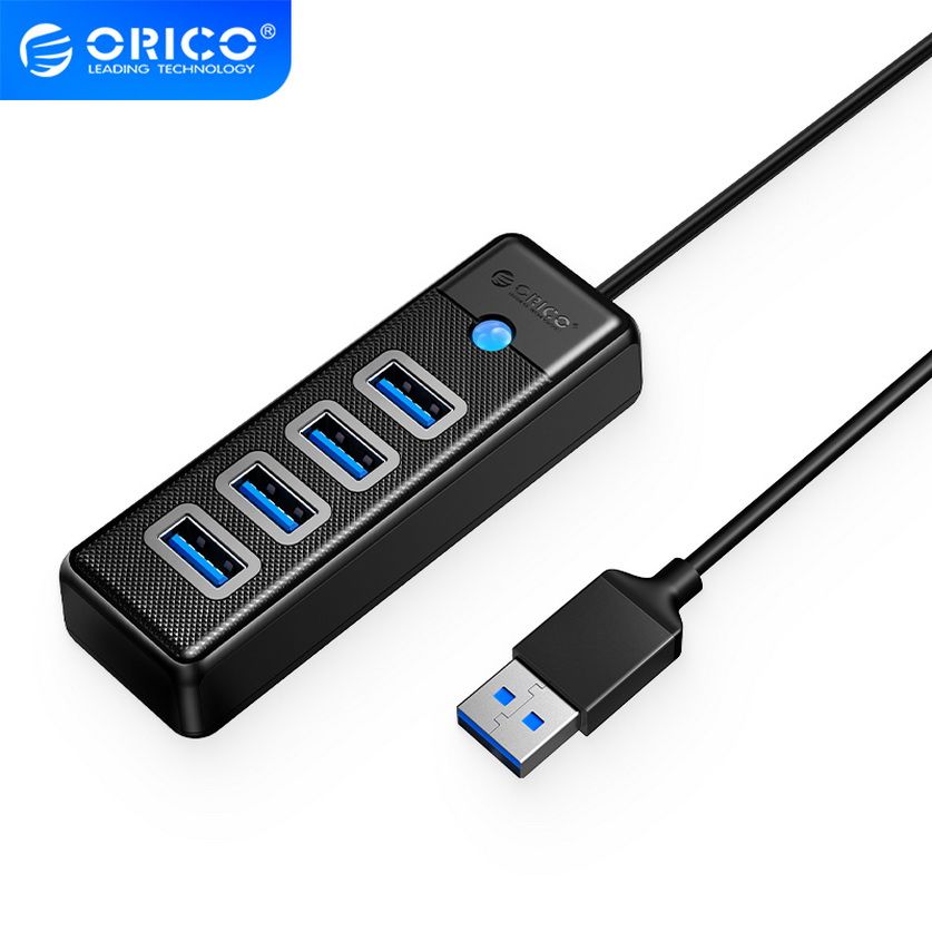 Bộ chia USB-A sang 4 cổng USB 3.0 , Đen, Orico PW4U-U3-015-BK