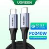 Cáp sạc, dữ liệu USB Type-C sang Type-C dài 2M bọc dù hỗ trợ PD 240W Ugreen 90440