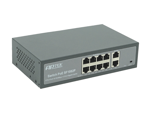 APTEK SF1082P - Switch 8 port PoE chuyên dụng cho IP camera, Wi-Fi AP, IP Phone