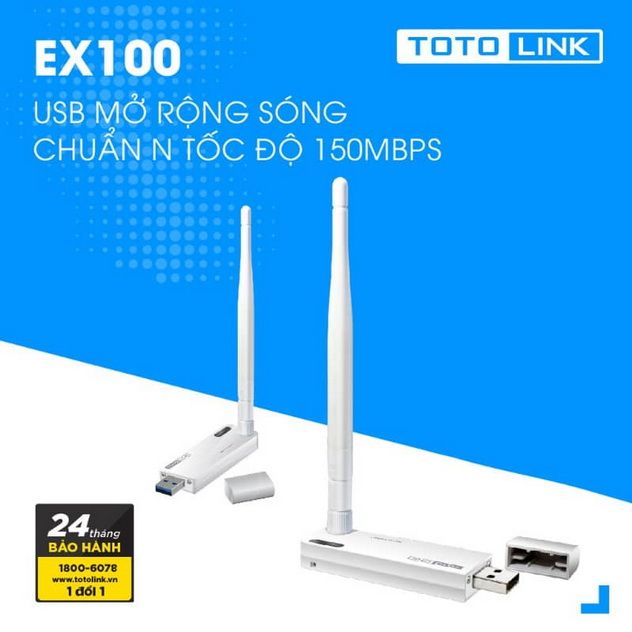 Thiết bị Kích sóng WiFi Repeater TOTOLINK EX100