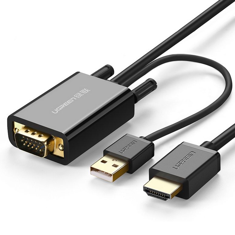 Cáp Chuyển VGA Sang HDMI Có Âm Thanh Dài 2M Cao Cấp Ugreen 30840