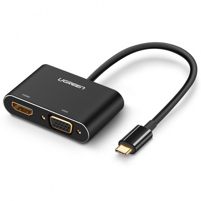 Cáp USB C To HDMI và VGA Chính Hãng Ugreen 50318 - Màu Đen