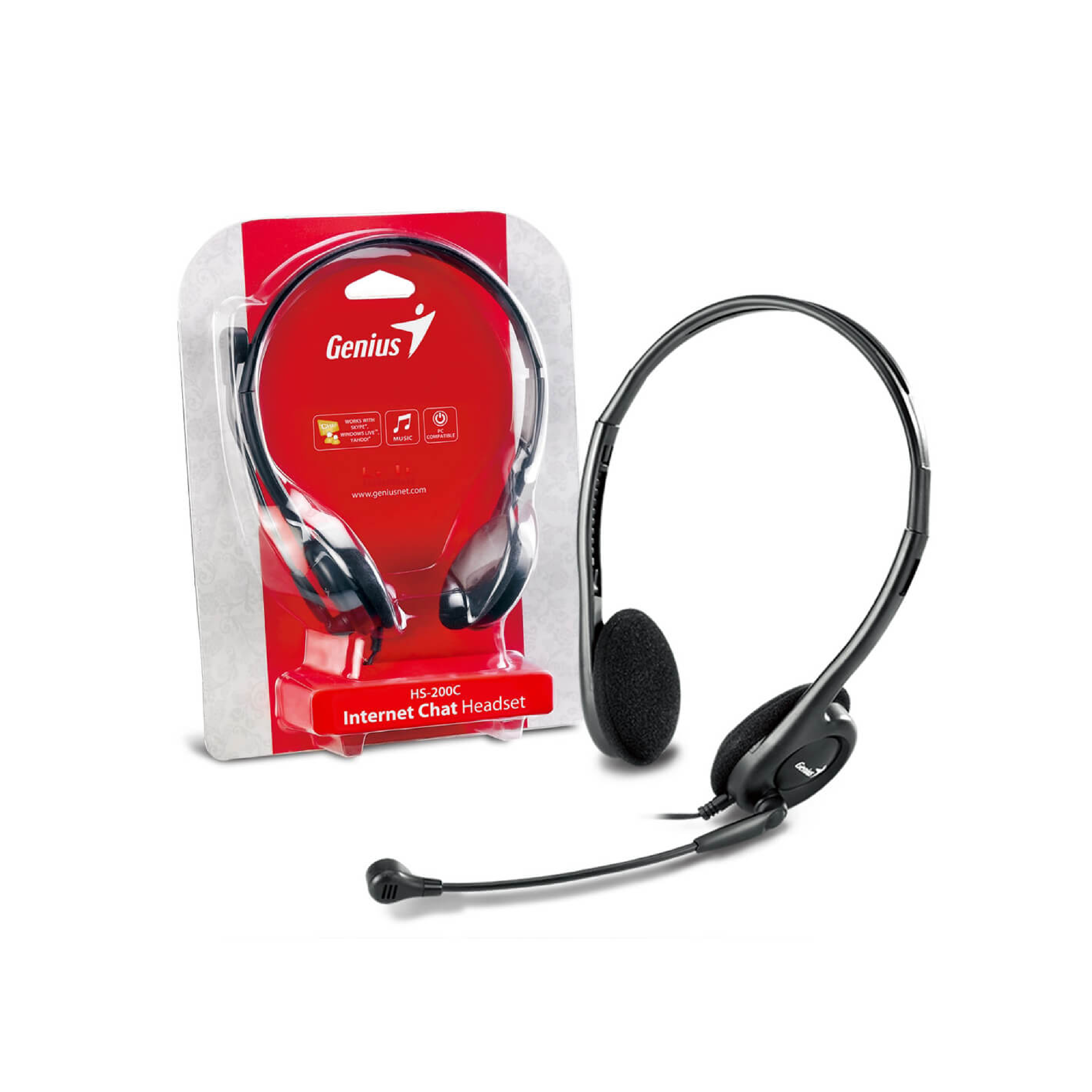 Tai nghe (Headset) có dây choàng đầu có mic Genius HS-200C