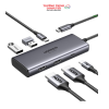 Hub USB Type-C 6 trong 1 ra 2*HDMI 8K@30Hz, USB Type-C, USB-A 3.0, Sạc PD 100W Ugreen 15852