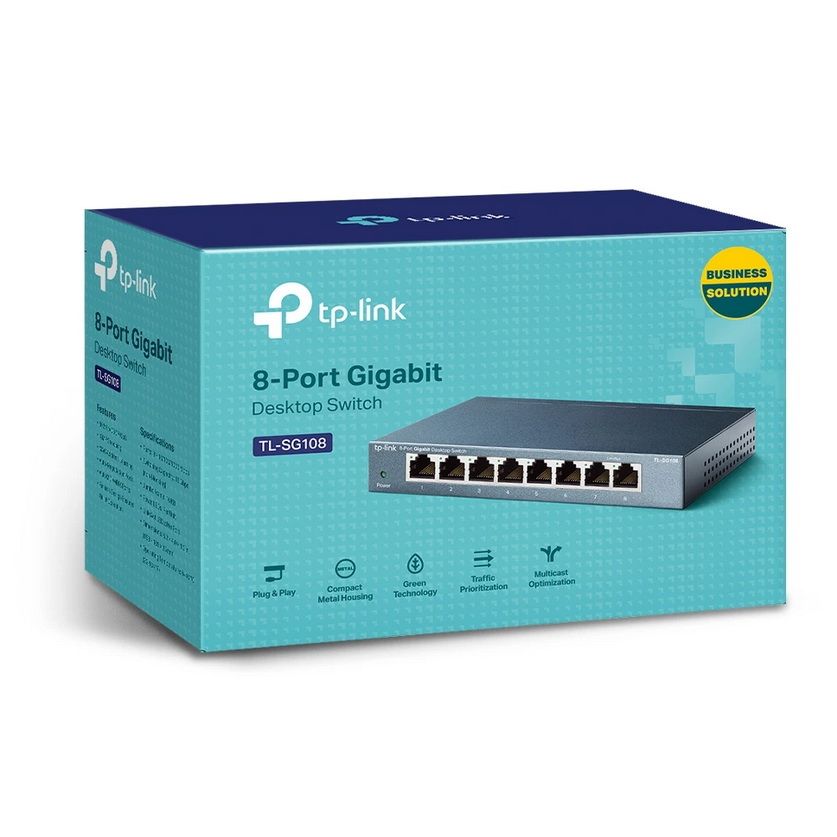 Bộ chia mạng TP-Link TL-SG108 Gigabit 10/100/1000Mbps 8 cổng vỏ sắt