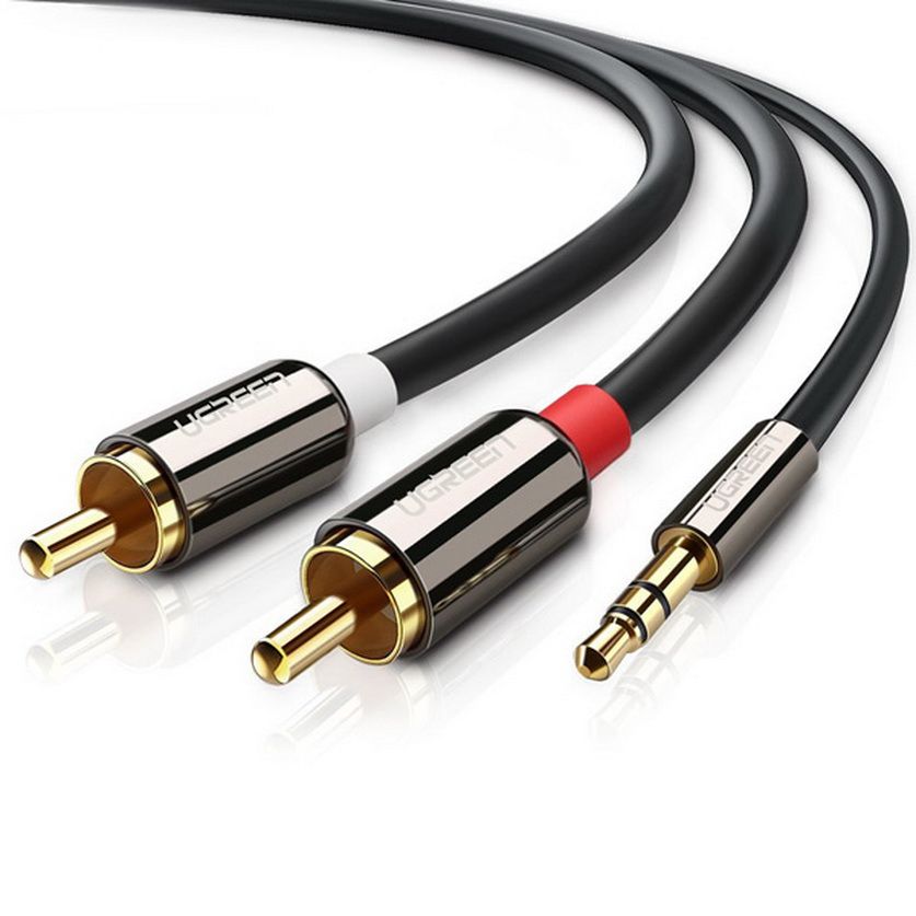 Cáp Audio 3.5mm ra 2 đầu RCA dài 3m cao cấp Ugreen 10590