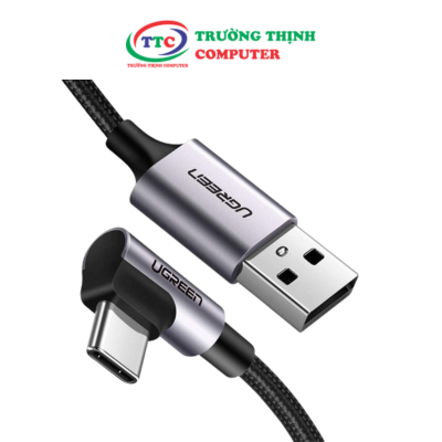 Cáp sạc, dữ liệu USB-A to USB Type-C bẻ góc 90 độ dài 1M Ugreen 50941 cao cấp
