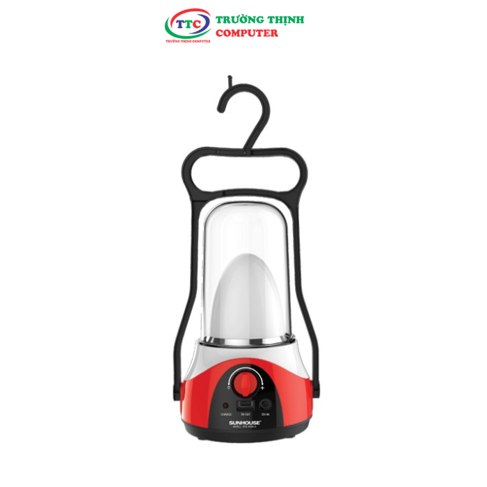 Đèn tích điện đa năng SUNHOUSE SHE - 6036LA - Màu đỏ, Cổng sạc USB tiện lợi, Mạch điện tiên tiến, tiết kiệm năng lượng
