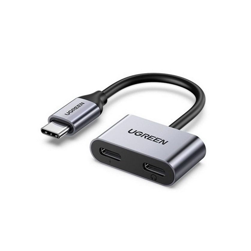 Cáp chuyển đổi USB Type-C sang 2 USB Type-C tai nghe & sạc 15W Ugreen 60165