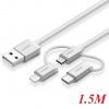 Cáp sạc Type-C+ Lightning + Micro USB 3 trong 1 dài 1.5m Ugreen 50203