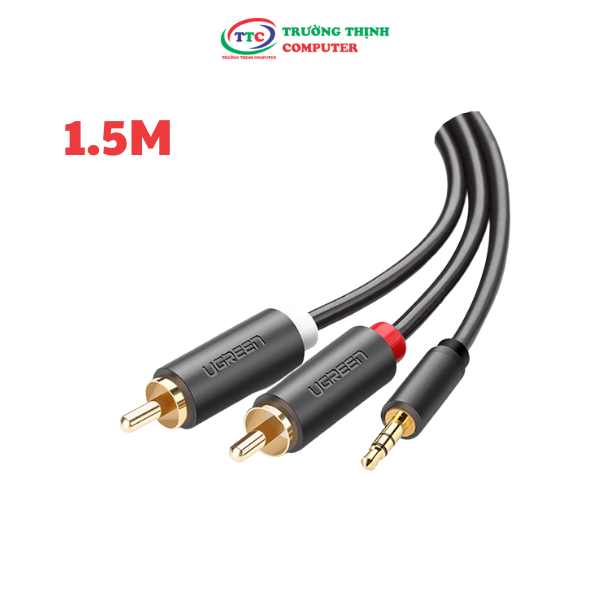 Cáp chuyển 3.5mm 1,5M sang 2 đầu hoa sen RCA chính hãng Ugreen 10511