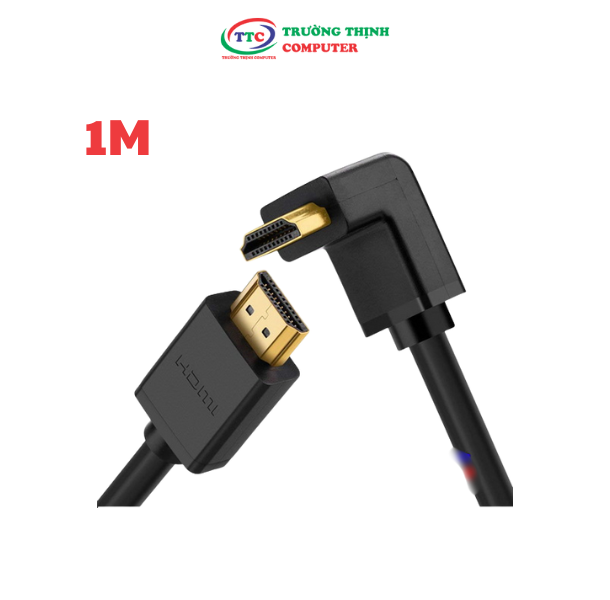 Cáp HDMI 1.4 Dài 1M Đầu Bẻ Góc Vuông Cao Cấp Ugreen 10120 (Bẻ Lên)