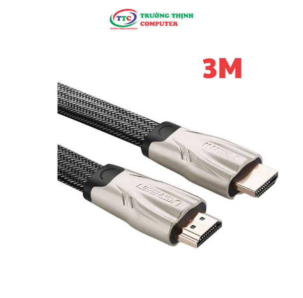 Cáp HDMI 3m dây dẹt chính hãng Ugreen 10253 Hỗ trợ 3D, 4K x 2K, HD1080P