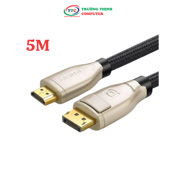 Cáp Displayport to HDMI 2.0 dài 5m hỗ trợ 3D 4K/60Hz chính hãng Ugreen 40436