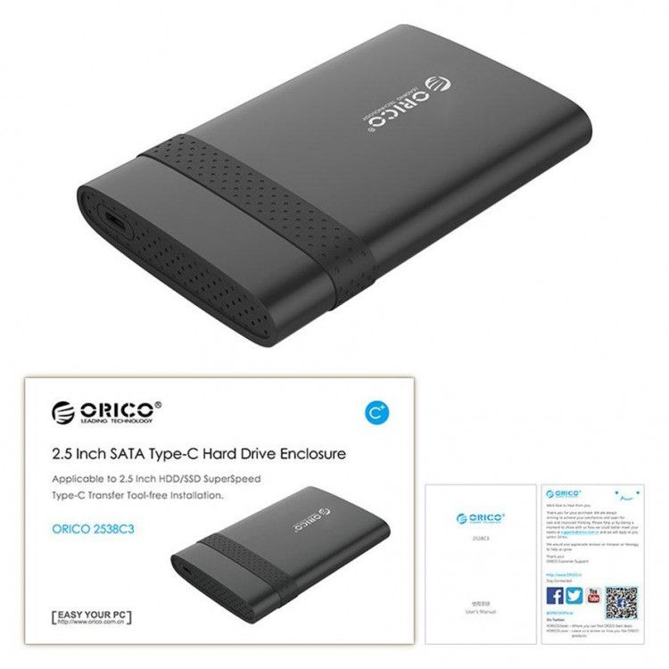 Hộp đựng ổ cứng 2.5 inch SSD/HDD SATA 3 USB 3.0 Type C Orico 2538C3
