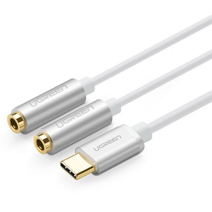 Cáp chuyển USB TYPE C sang 2 Cổng Audio 3.5 Ugreen 30732