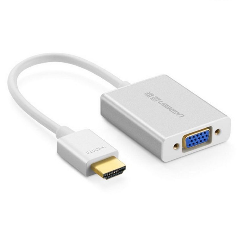 Dây cáp chuyển HDMI sang VGA có Audio UGREEN 40212 cao cấp (Màu trắng)