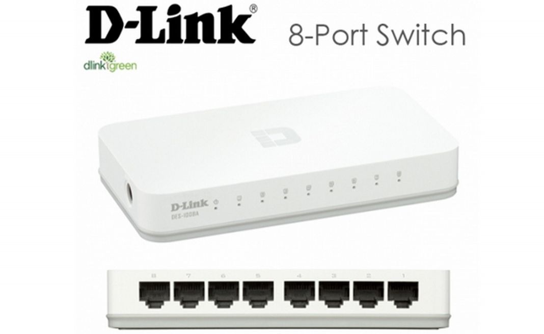 Switch Dlink DES-1008A. 8-Port 10/100 Mbps