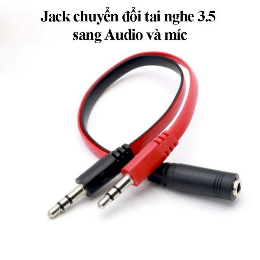 Cáp chia 2 Audio 3.5mm ra một cổng Mic và một cổng ra Loa