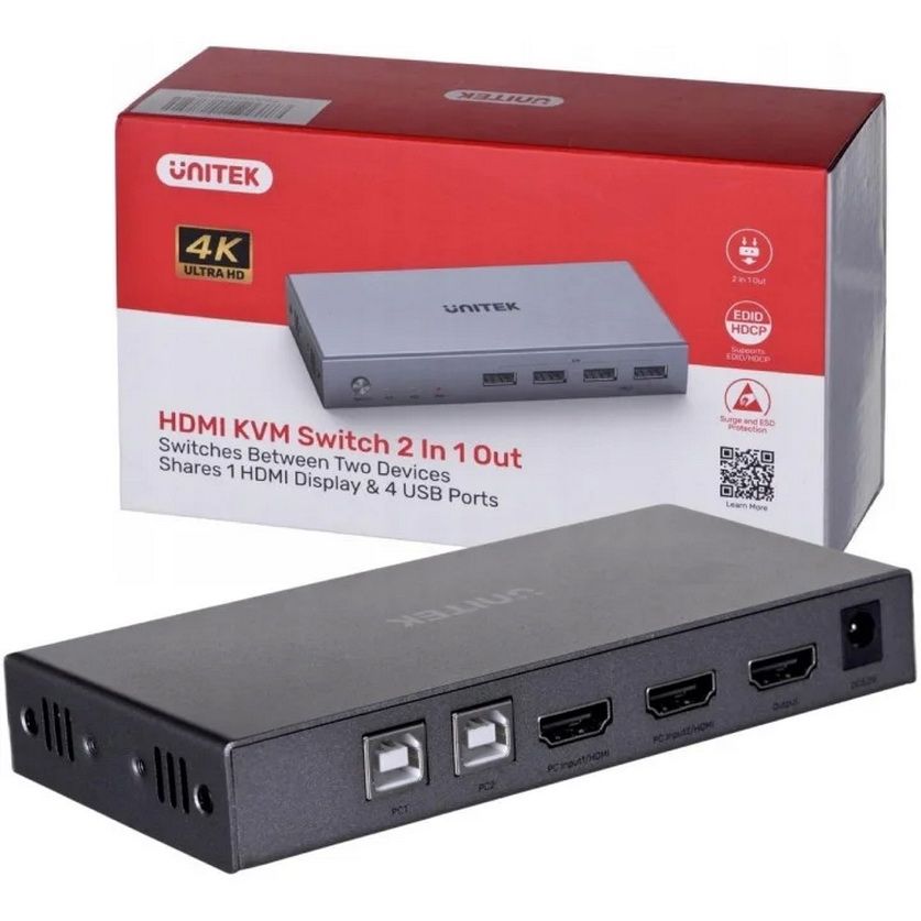 Bộ chuyển đổi HDMI KVM vào 2 ra 1 Unitek V307A