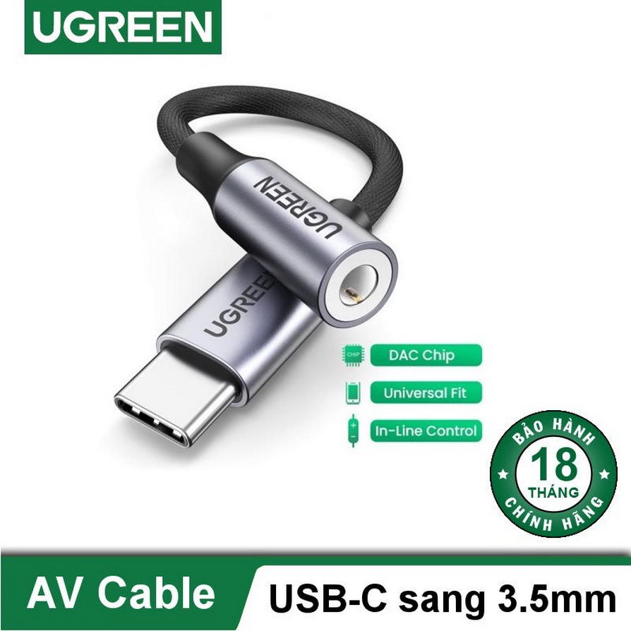 Bộ chuyển đổi âm thanh USB Type C to 3.5mm với chip DAC Ugreen 80154