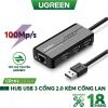 Bộ chia 3 cổng USB 2.0 kèm cổng mạng Ethernet 10/100Mbps Ugreen 20264