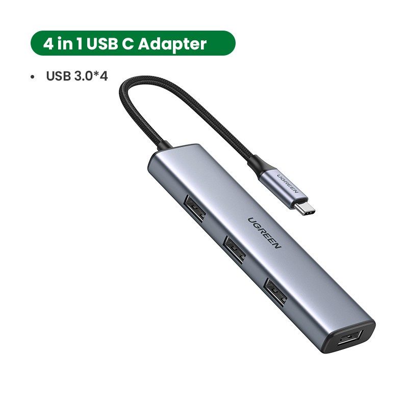 Bộ chia USB Type-C ra 4 cổng USB 3.0 có hỗ trợ nguồn Ugreen 70336