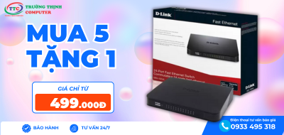 MUA 5 TẶNG 1 -  Thiết bị chuyển mạch Switch D-Link DES-1024A (NHỰA)